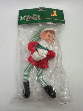 VTG Sterling Christmas Elf Plush knee hugger Toy in Original Packaging